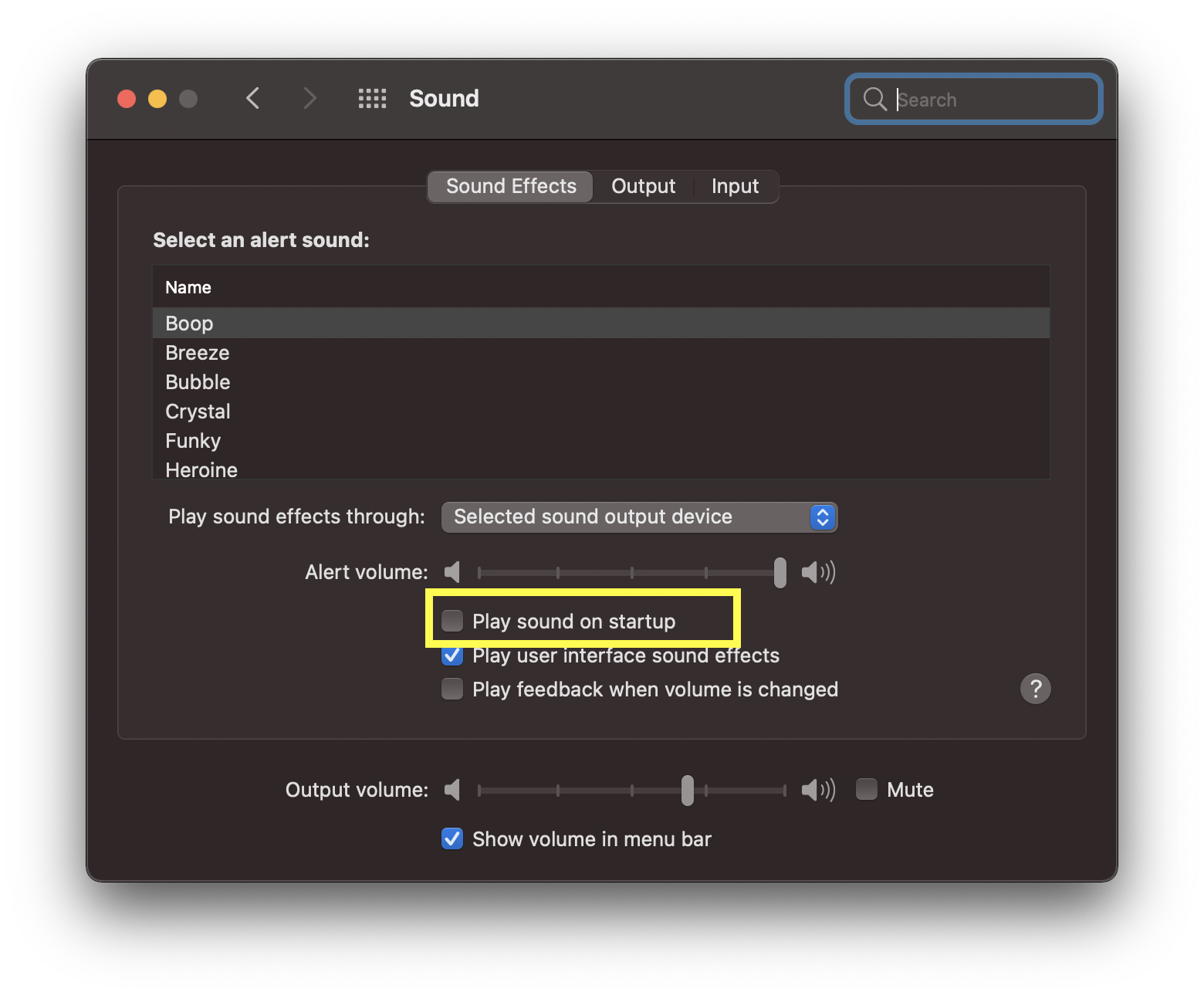 Disable startup sound on macOS